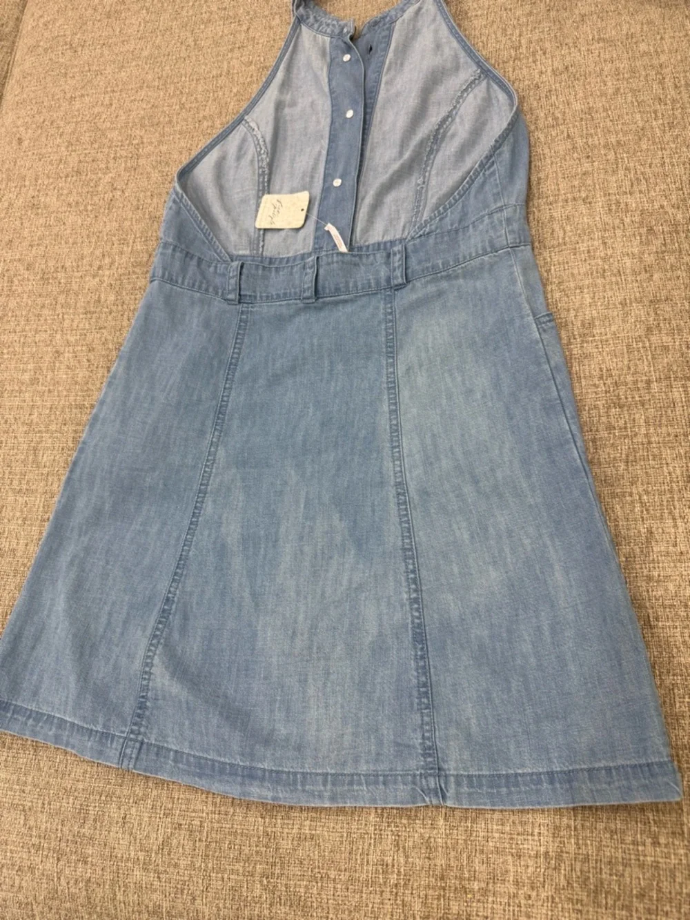 Free People Denim Halter Button-Front Dress NWT - read description!!! - Picture 5 of 6